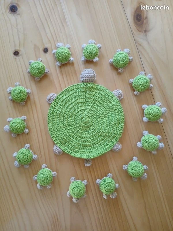 Jeu de mémory tortue en crochet